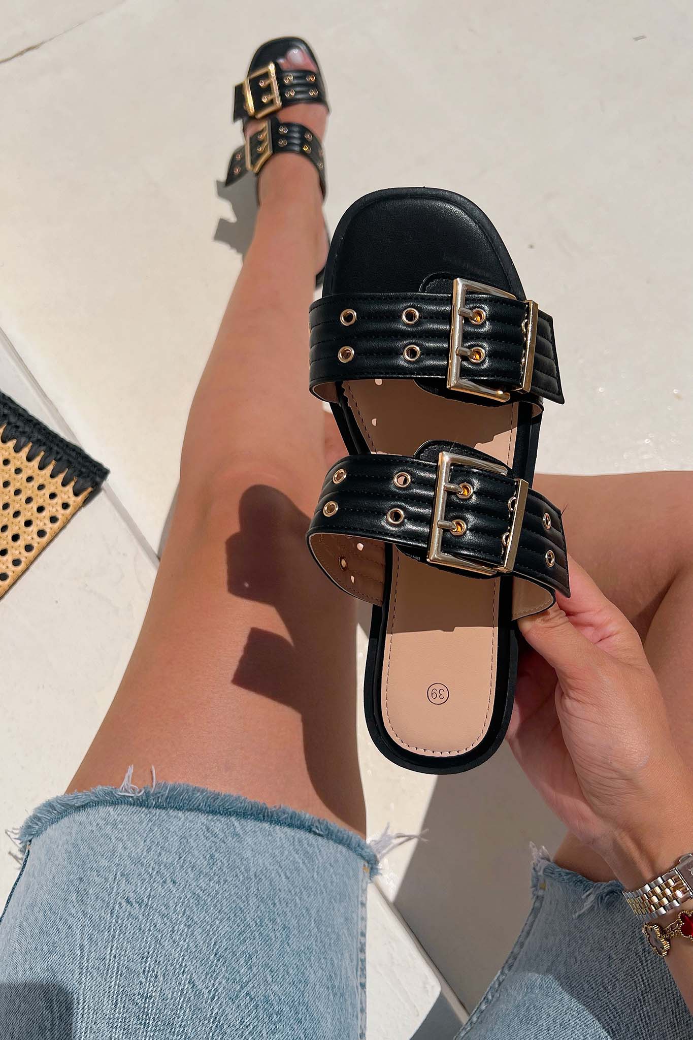 Bianca Flat σανδάλια μαύρο