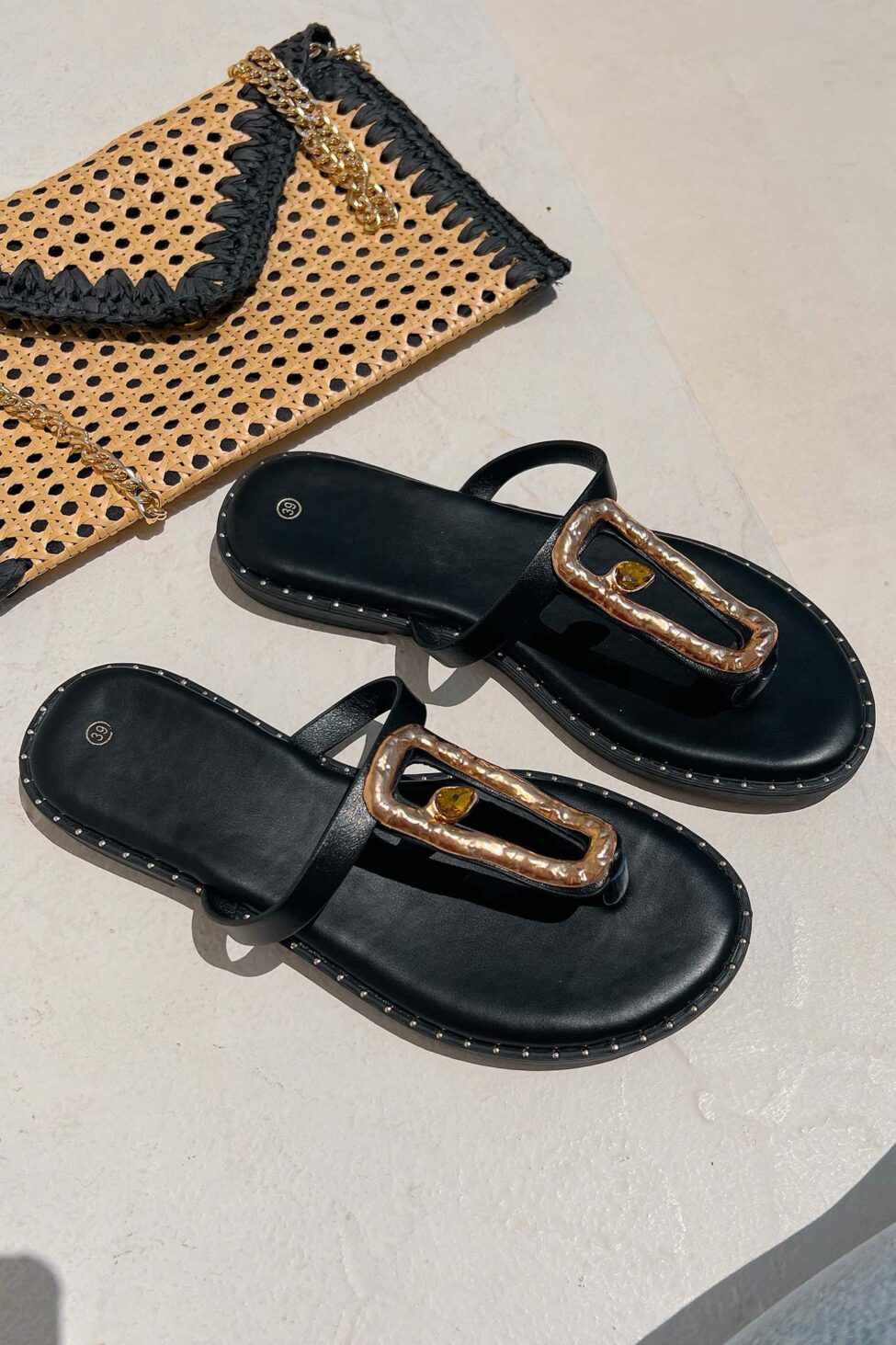 Elise flat σανδάλια μαύρο