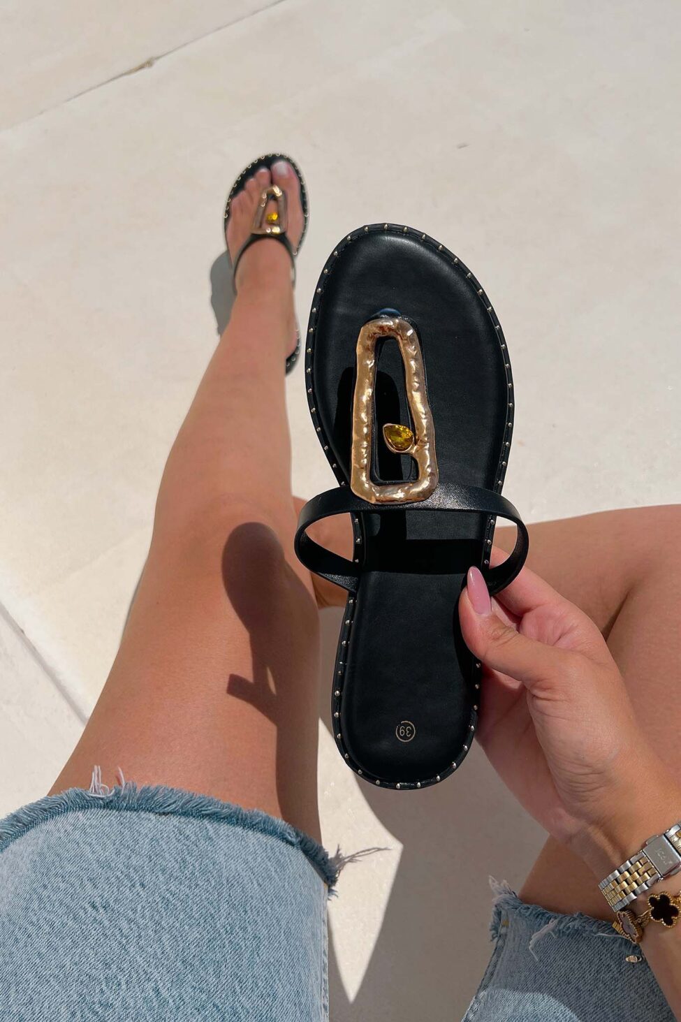 Elise flat σανδάλια μαύρο