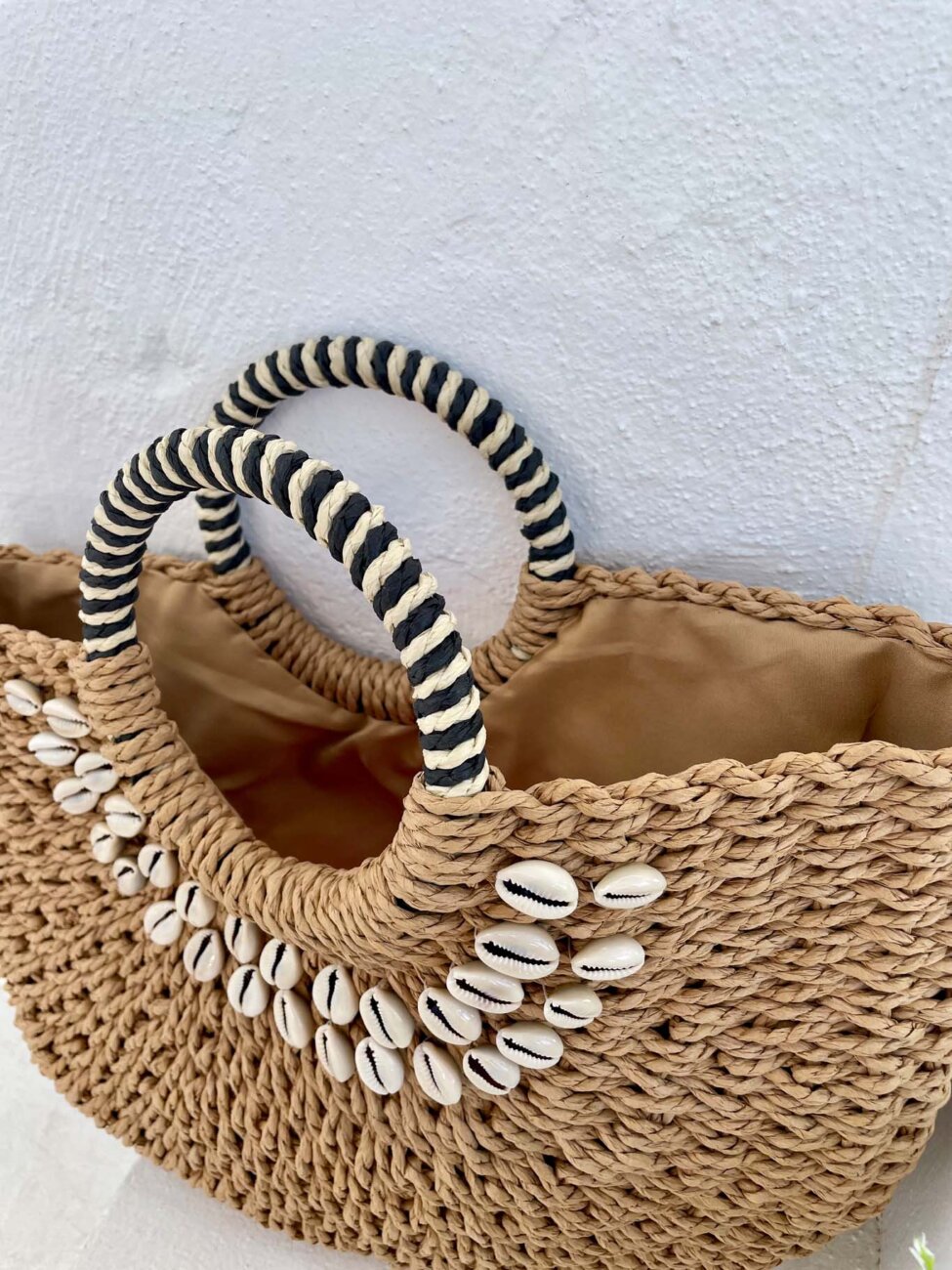 Irida Τσάντα ψάθινη καφέ