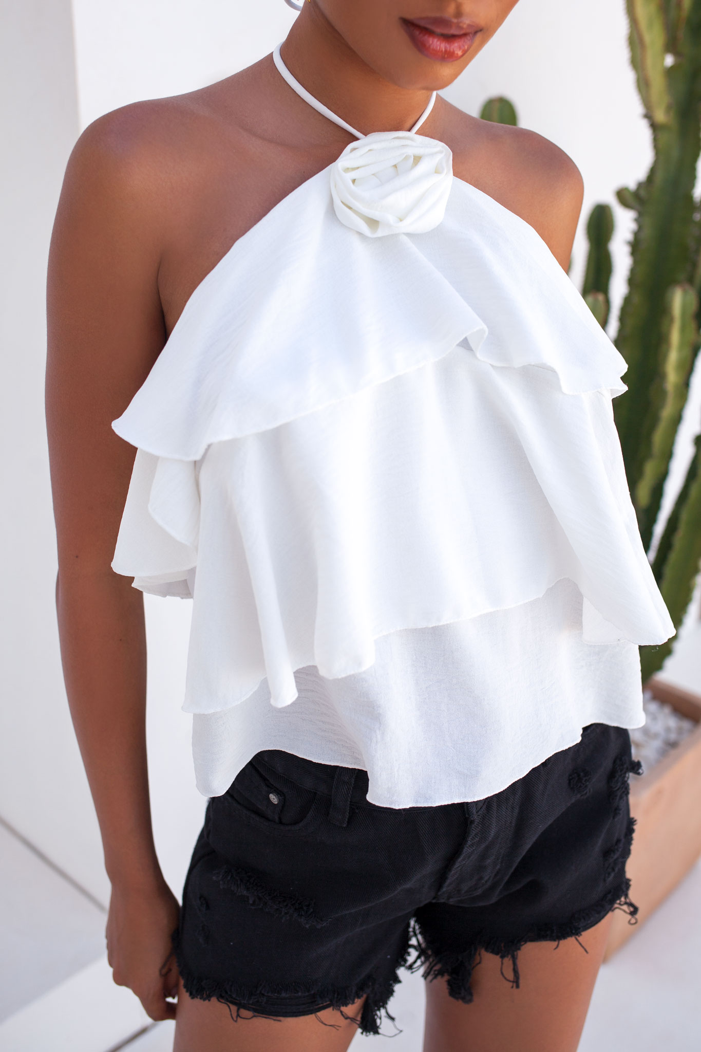 SALES Ritmo crop τοπ λευκό