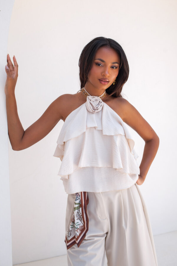 SALES Ritmo crop τοπ μπεζ