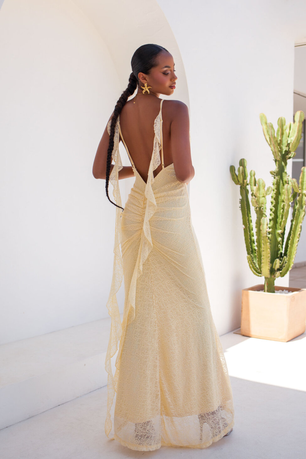Sunkissed μακρύ φόρεμα κίτρινο