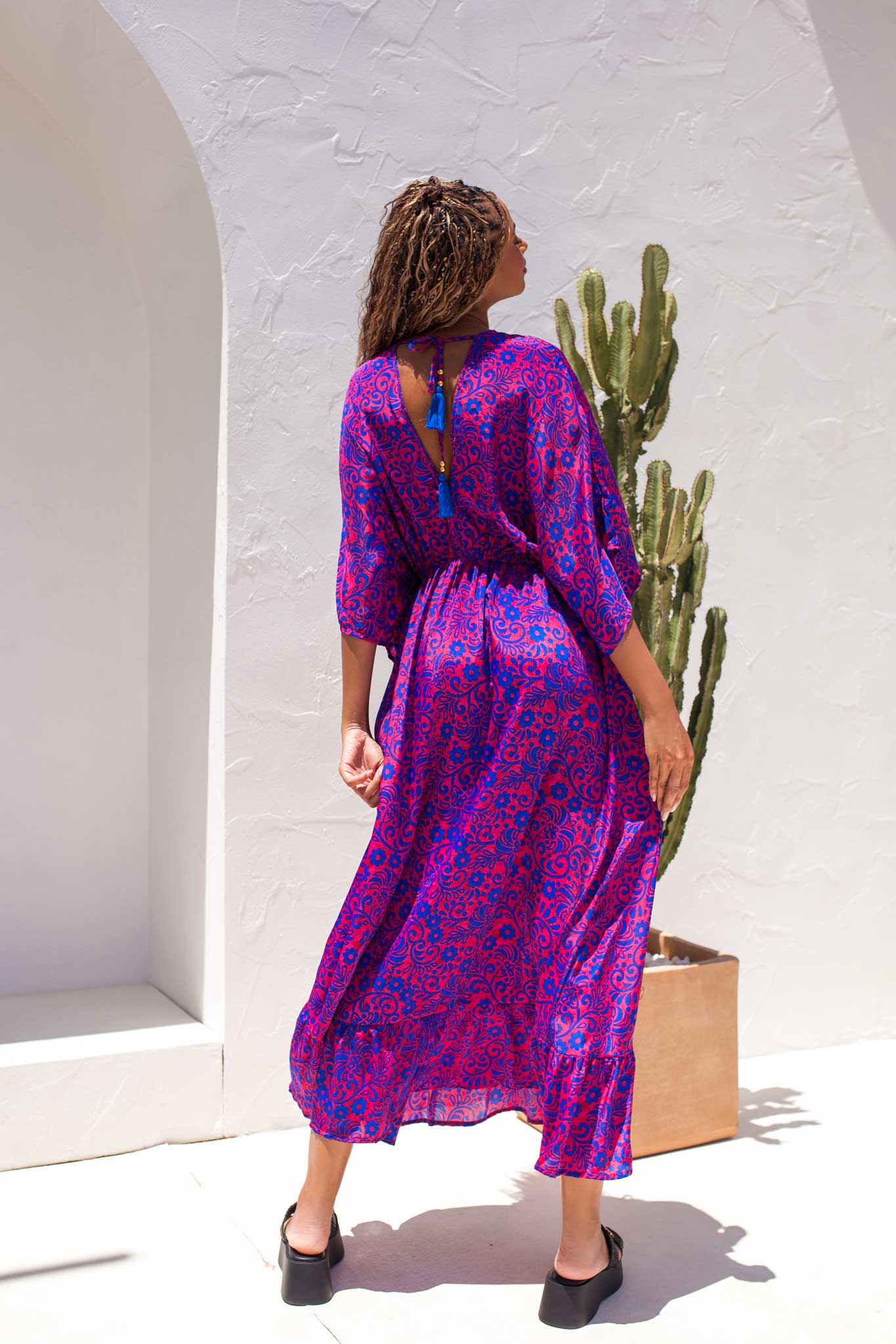 Variel boho μάξι φόρεμα μωβ