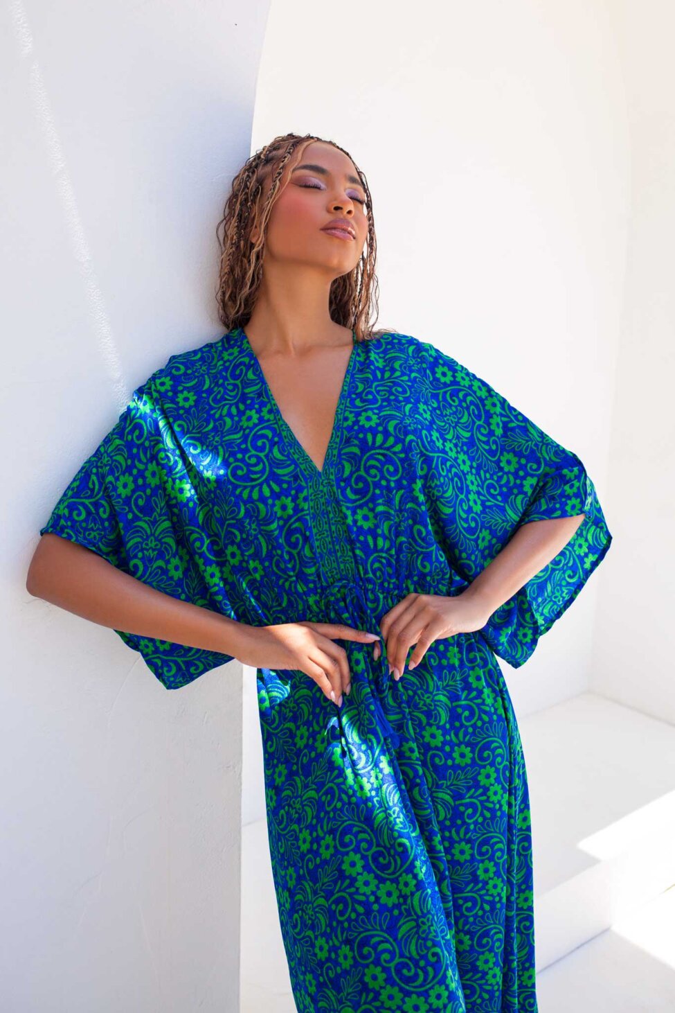 Variel boho μάξι φόρεμα μπλε
