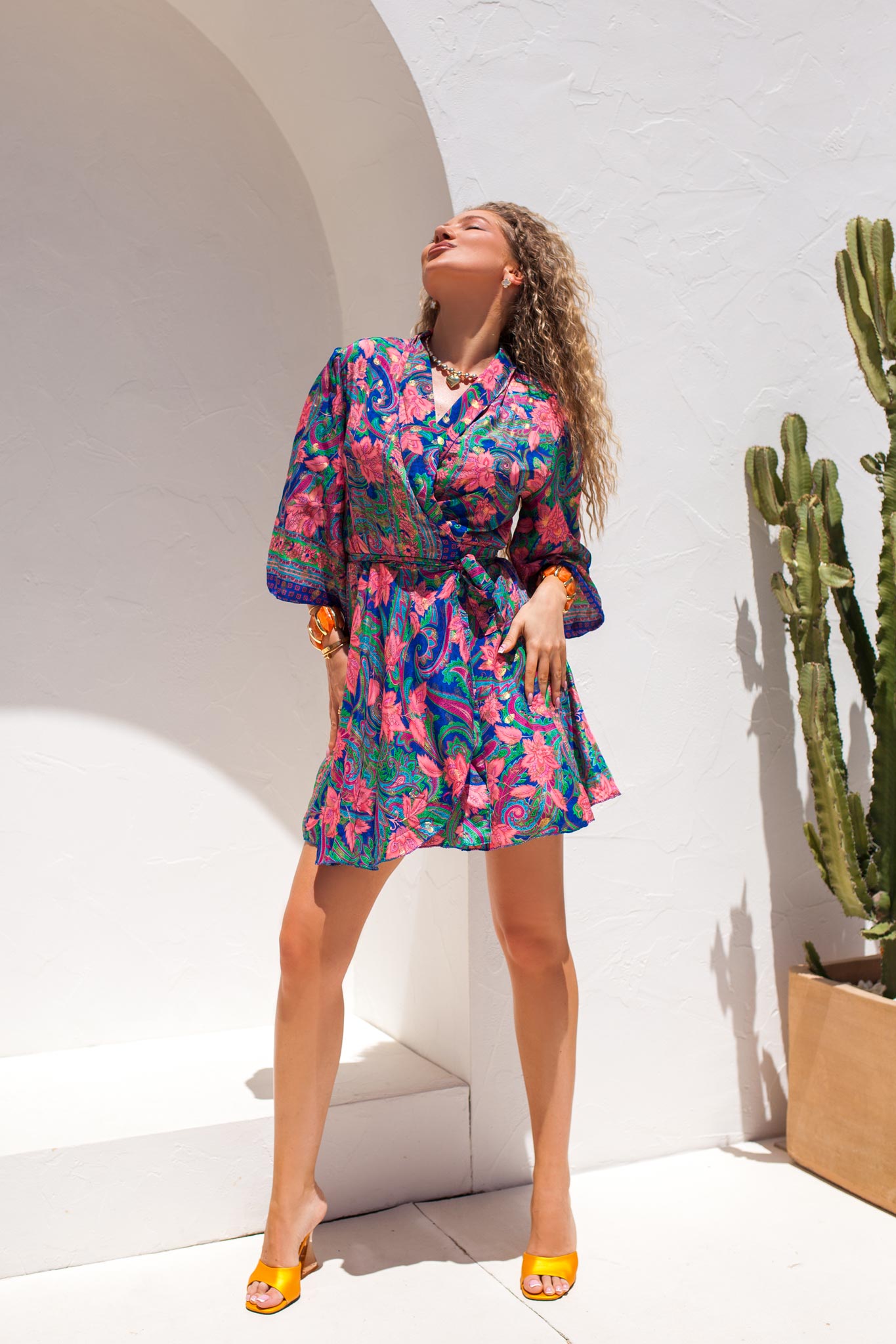 ΦΟΡΕΜΑΤΑ Latin μίνι boho φόρεμα φλοράλ ροζ
