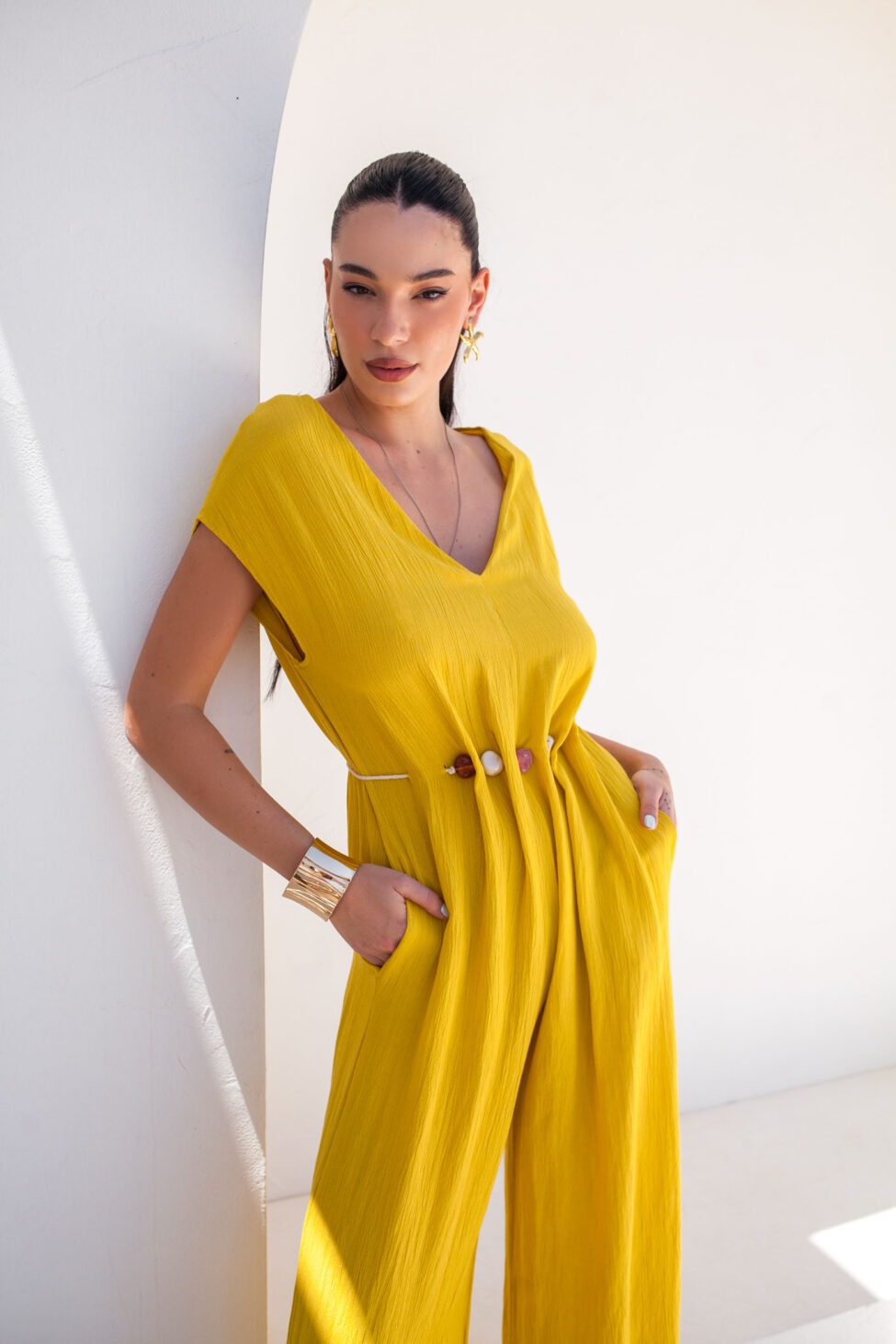 Olivienne ολόσωμη φόρμα κίτρινο - Image 3