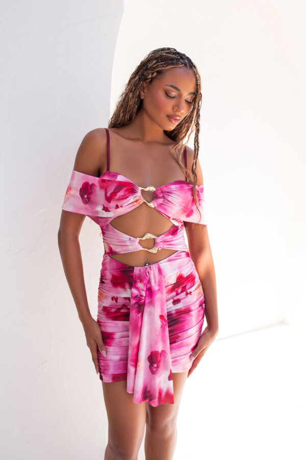 NIGHT OUT Reviere φόρεμα με cut out φούξια