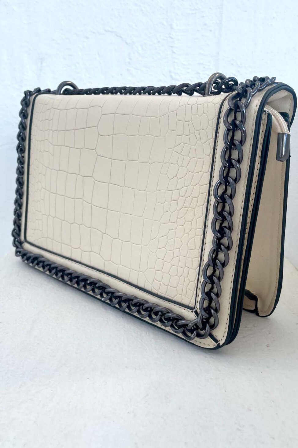 Sextans τσάντα από οικολογικό δέρμα off white