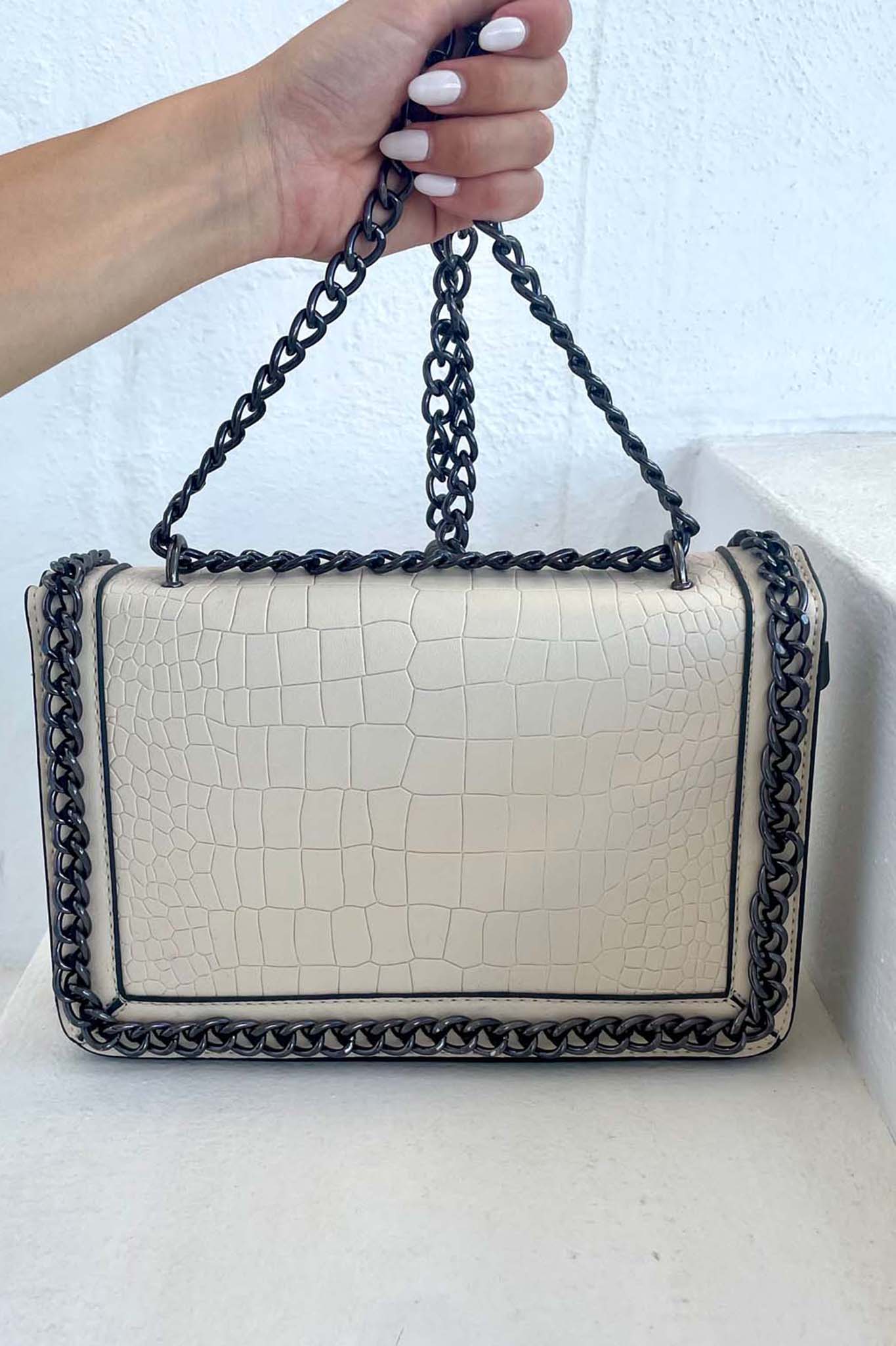 Sextans τσάντα από οικολογικό δέρμα off white