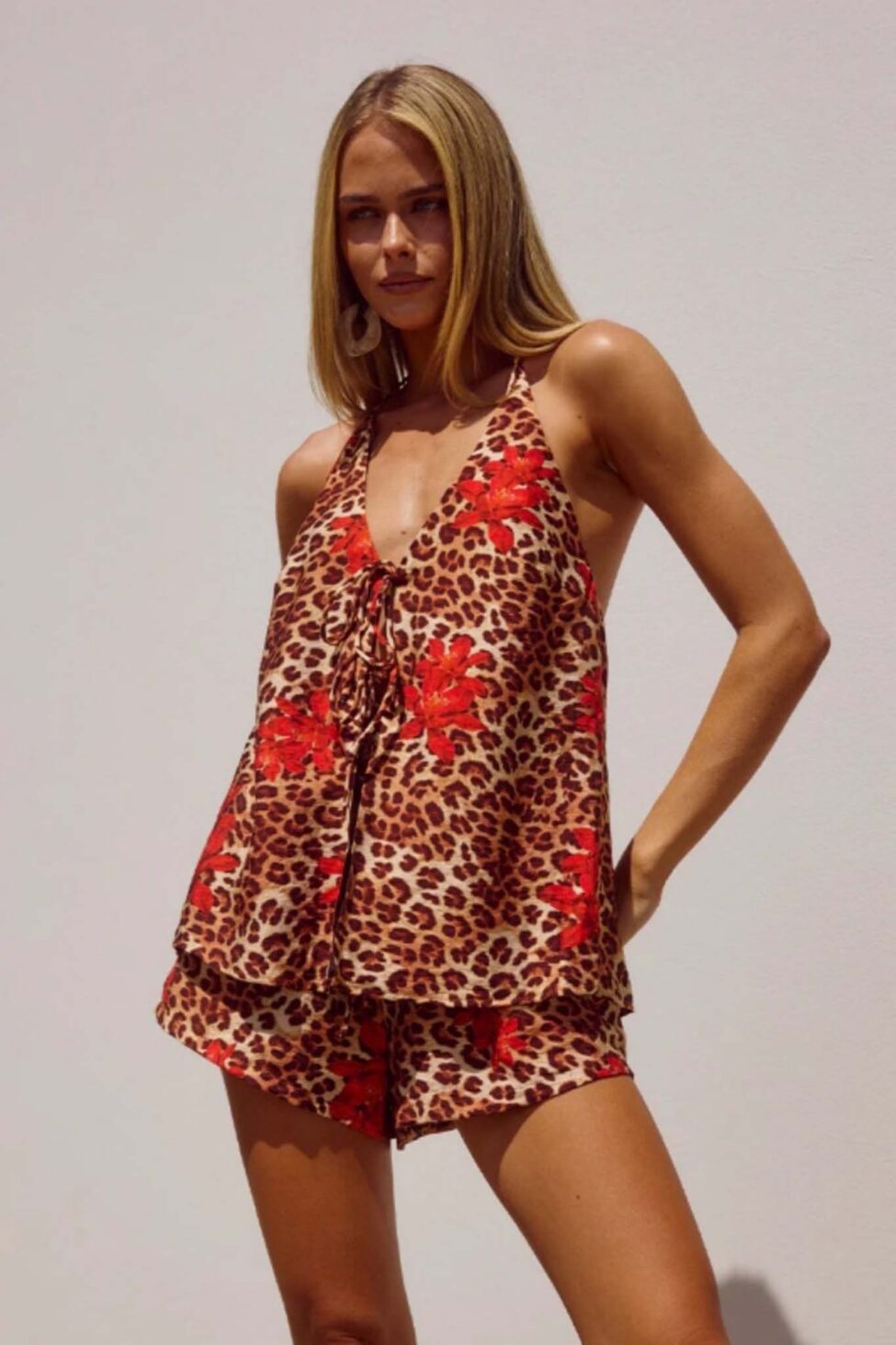 Tiki σετ τοπ -σορτς εμπριμέ animal print - Image 1