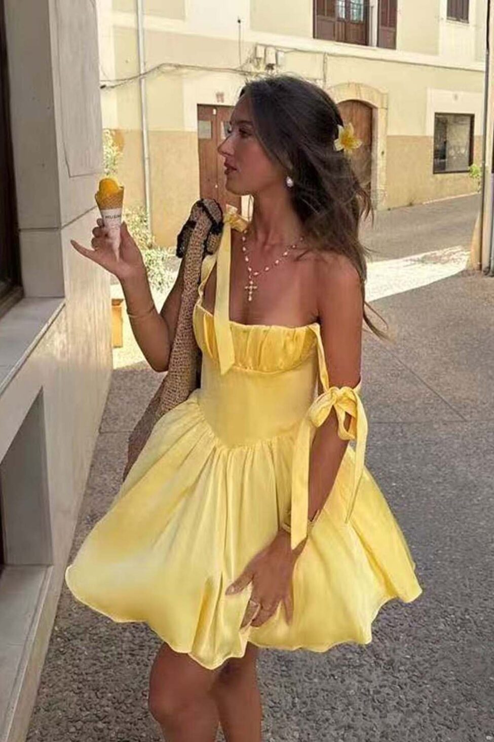 Cutie μίνι φόρεμα κίτρινο - Image 2