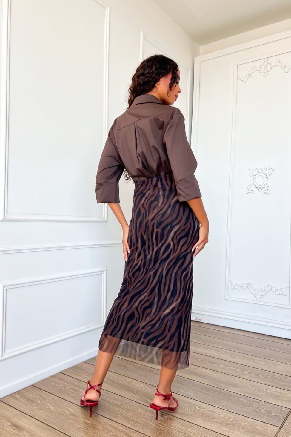 Deprive μακριά φούστα zebra - Image 4