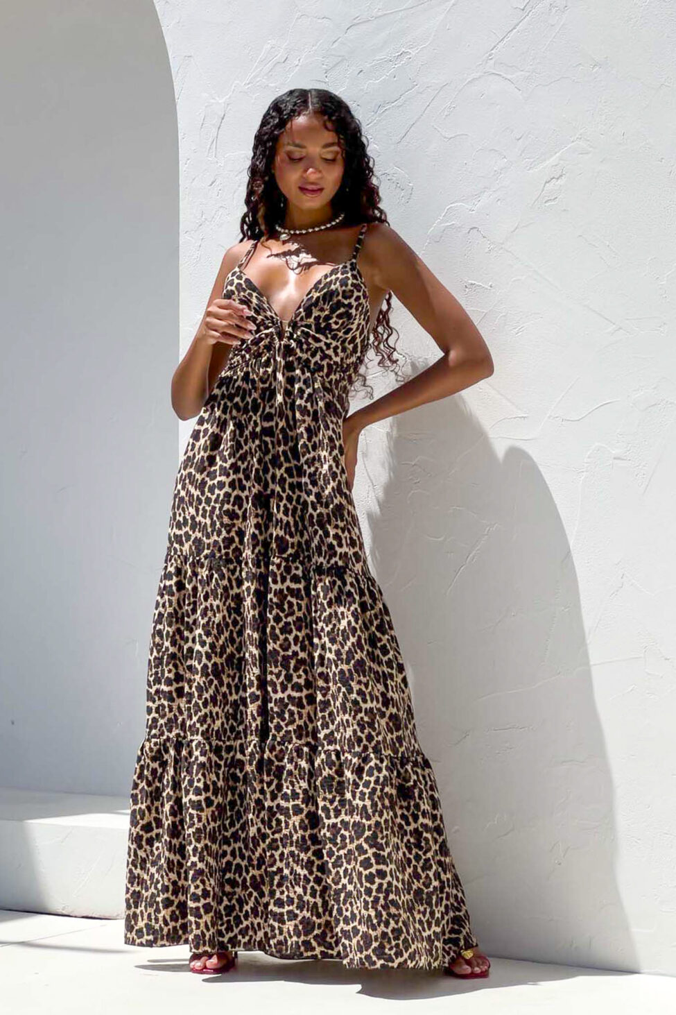 Ephorie μακρύ φόρεμα boho λεοπάρ - Image 1