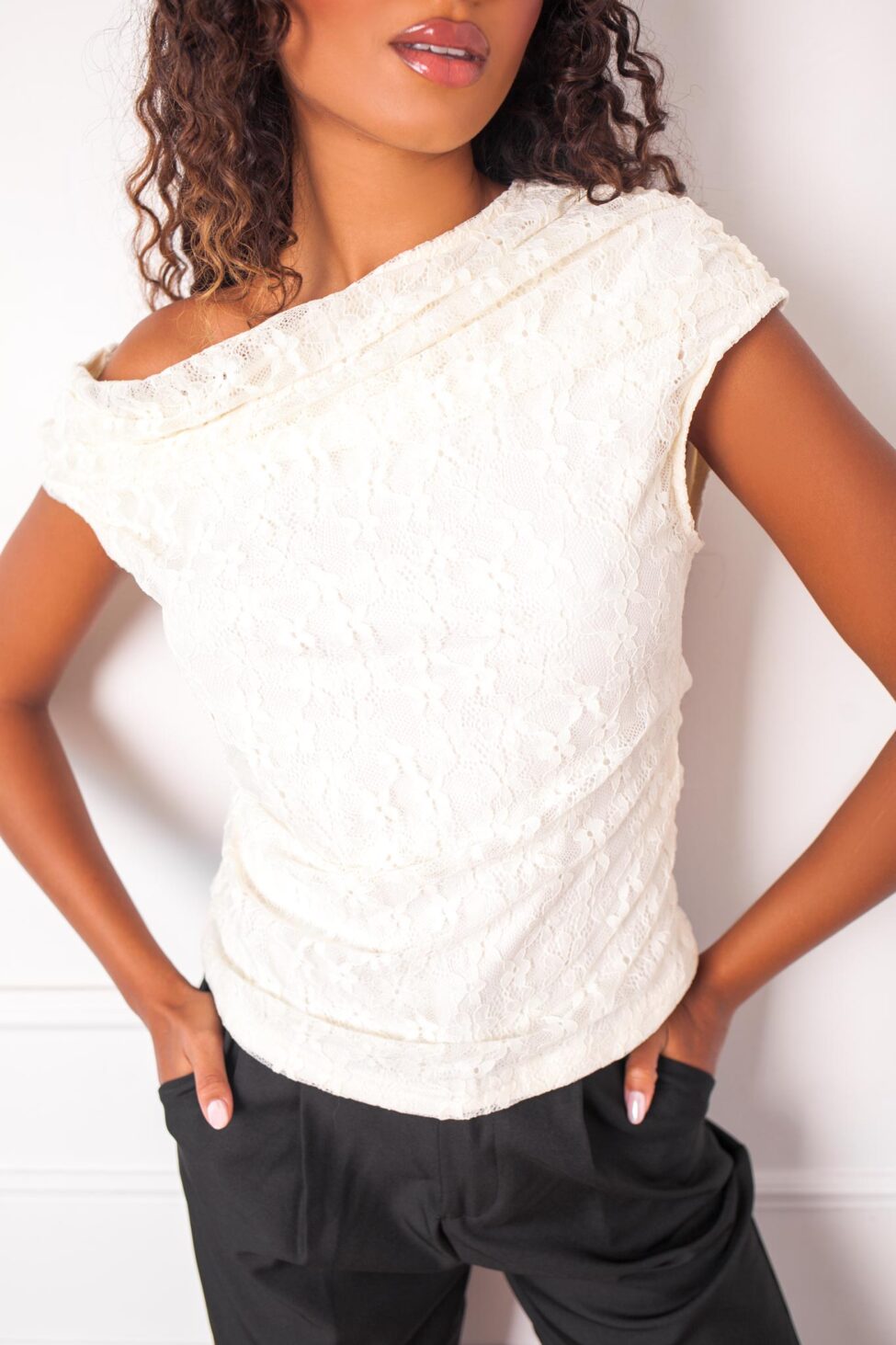 Fossa μπλούζα δαντέλα εκρού - Image 2