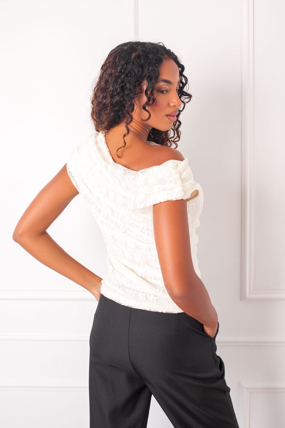 Fossa μπλούζα δαντέλα εκρού - Image 3