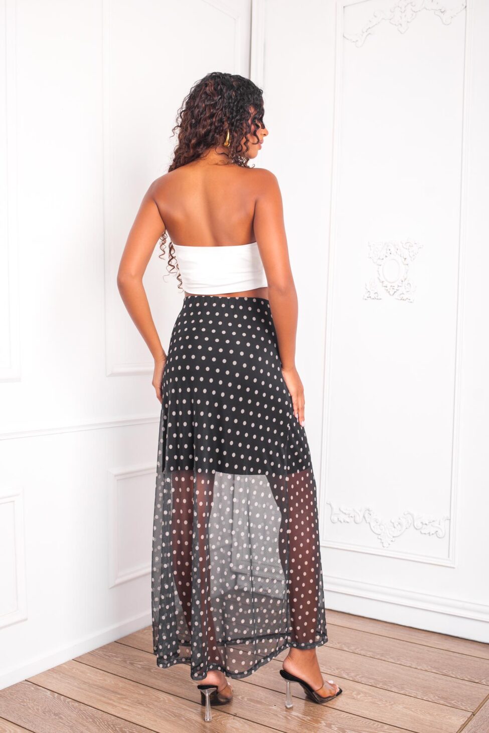 Gorm μακριά φούστα πουά μαύρο - Image 2