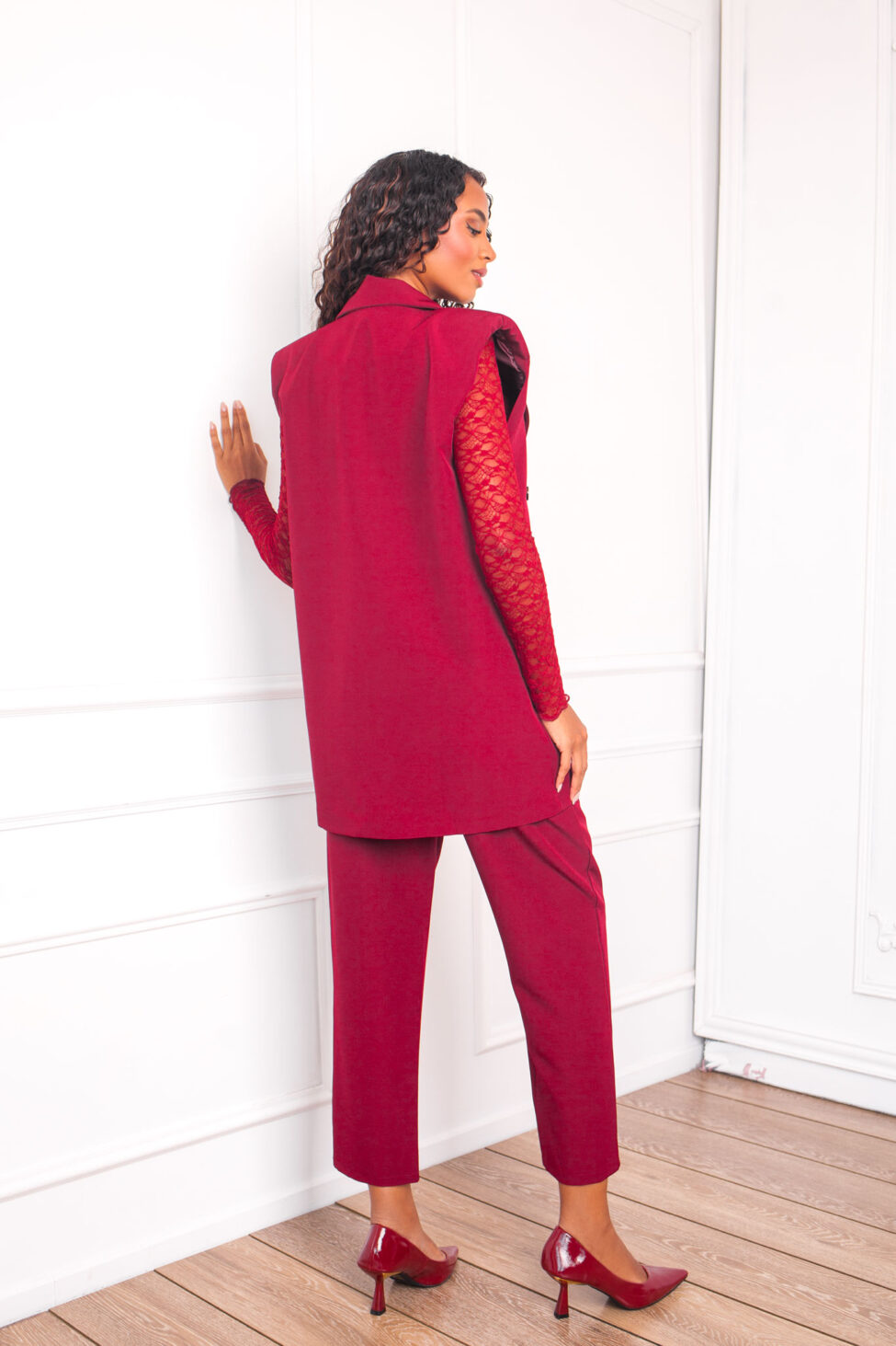 Infect σετ γιλέκο-παντελόνι μπορντό - Image 3