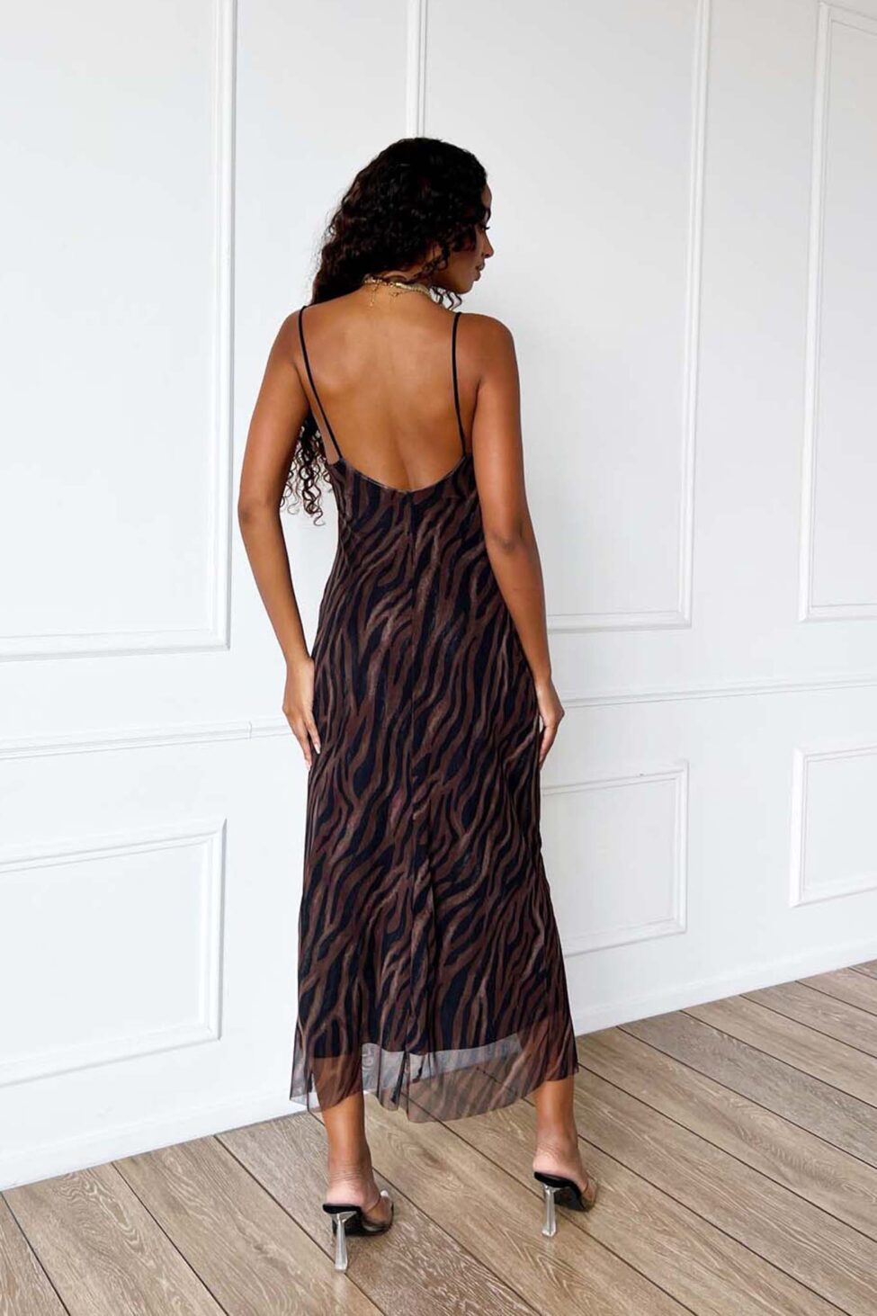 Loveday μίντι φόρεμα ελαστικό zebra - Image 3