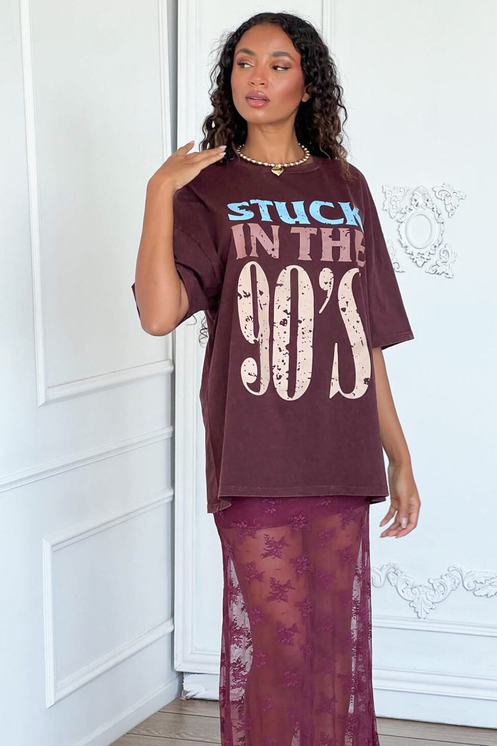 Raging t-shirt με print μπορντό - Image 5