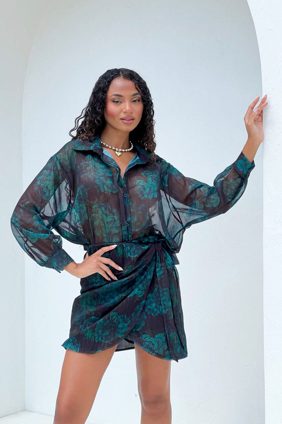 Roland σετ πουκάμισο-φούστα πράσινο - Image 7