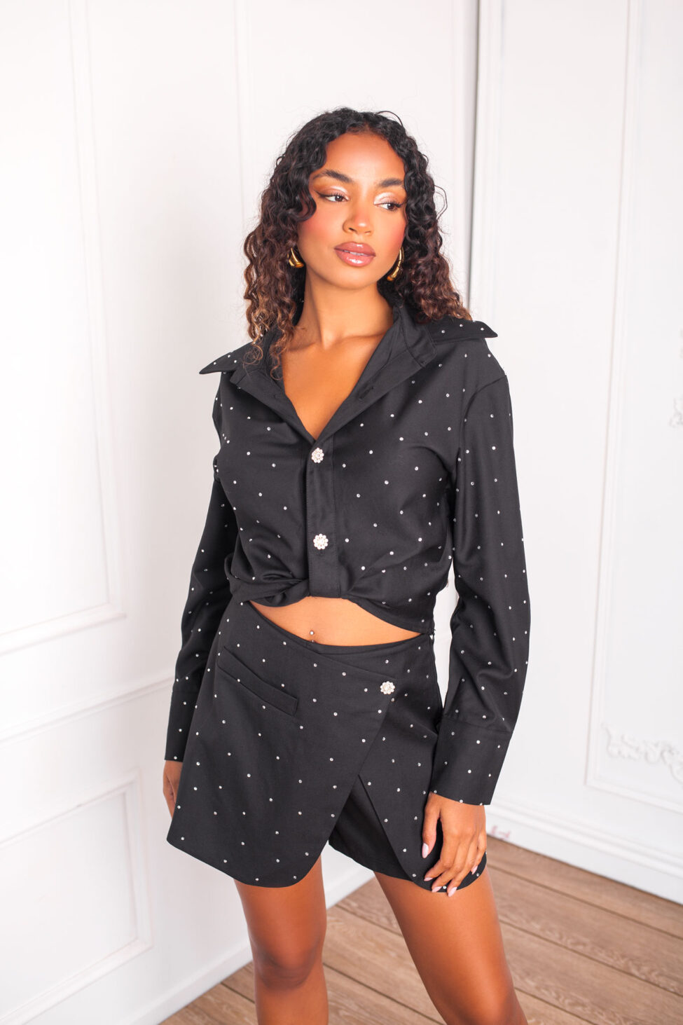 Skye σορτς με strass μαύρο - Image 6