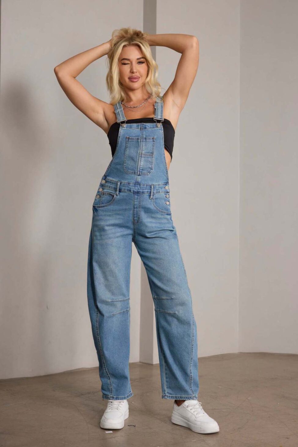 Zyrene ολόσωμη φόρμα-σαλοπέτα τζιν μπλε - Image 2