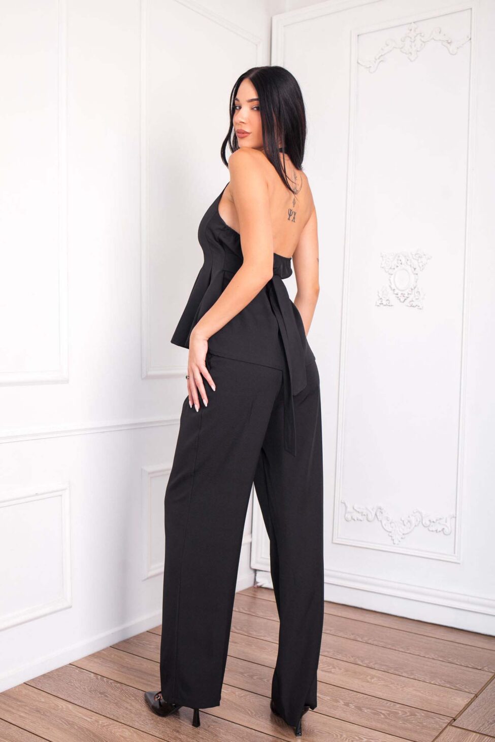 Aeris σετ εξώπλατο γιλέκο-παντελόνι μαύρο - Image 3