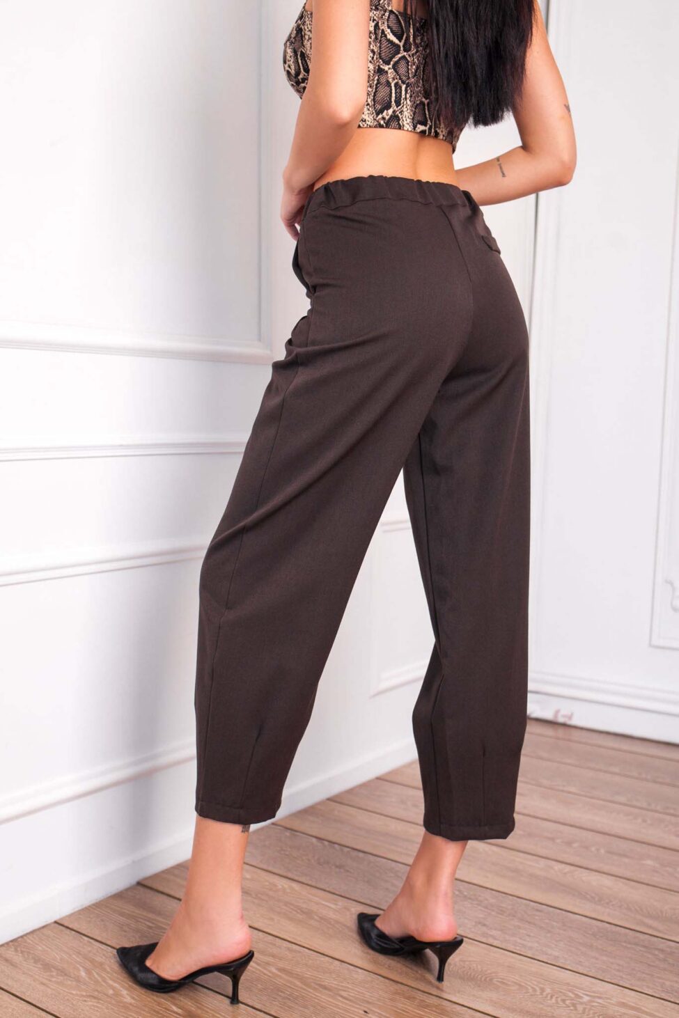 Amores υφασμάτινο παντελόνι καφέ - Image 3