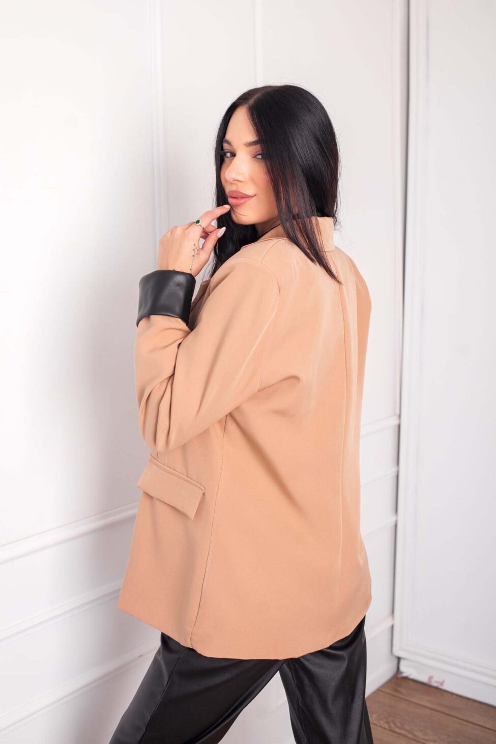 Analia oversize σακάκι μπεζ - Image 2