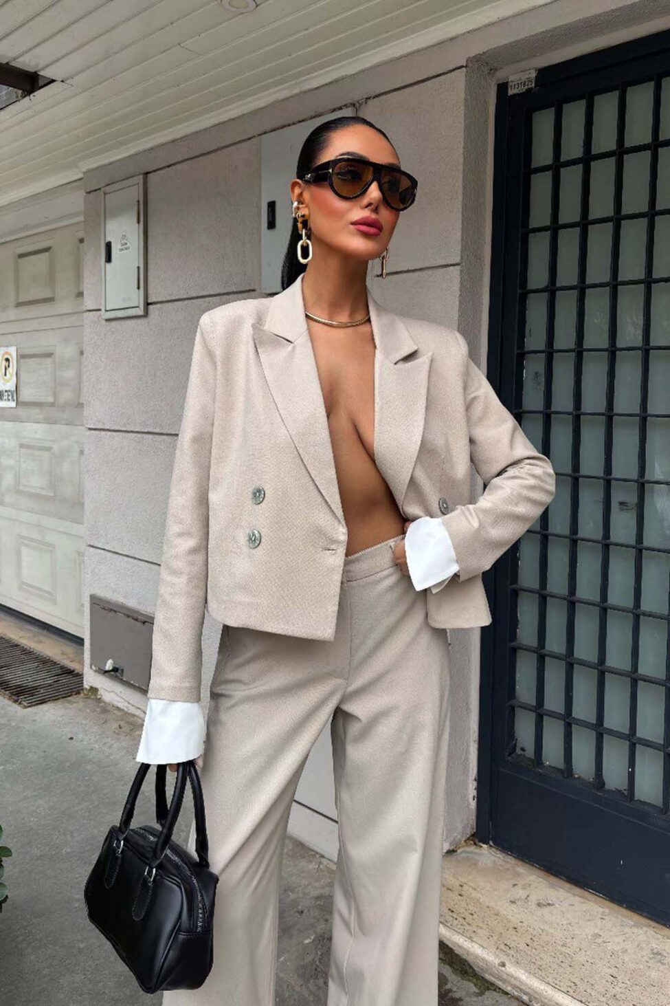 Anna  σετ σακάκι με παντελόνι γκρι - Image 2