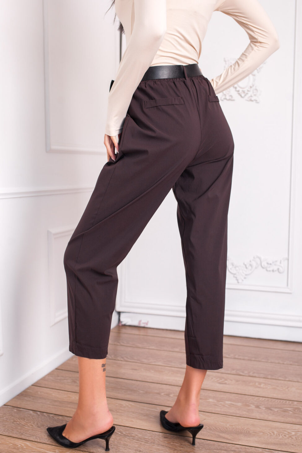 Armel παντελόνι με ζώνη καφέ - Image 3