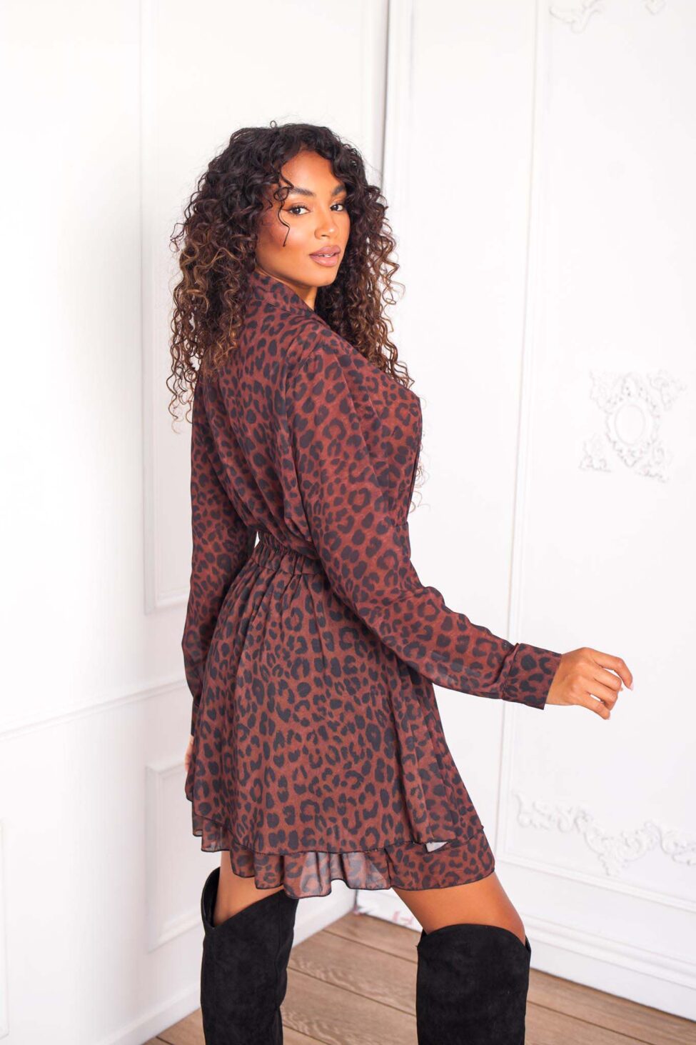 Calivie φούστα animal print καφέ - Image 3