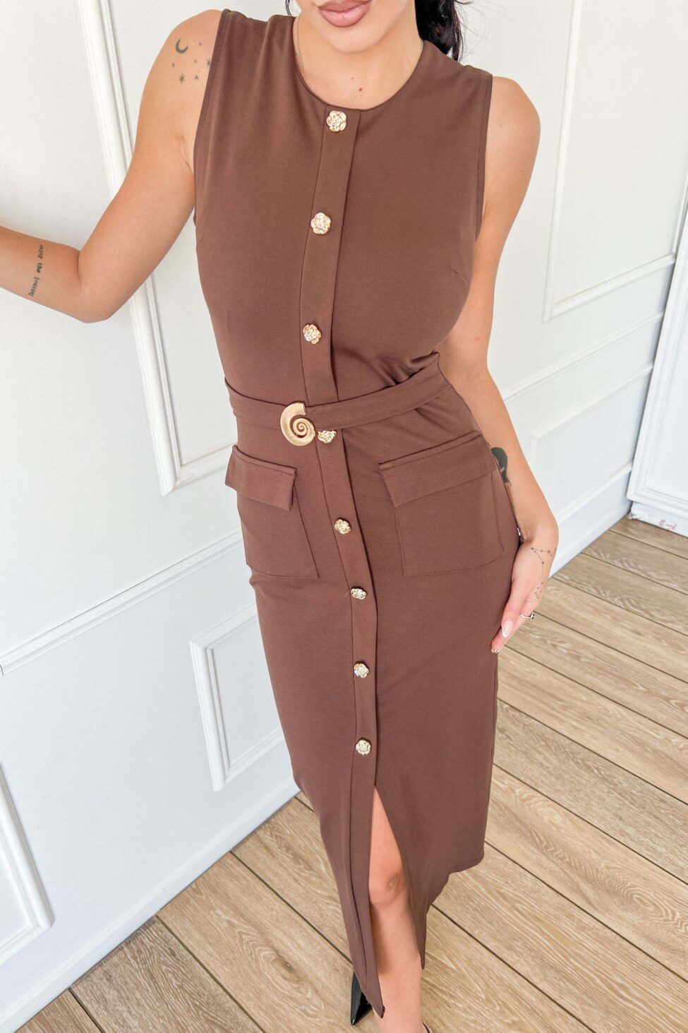 Campaign Φόρεμα Μίντι καφέ - Image 3