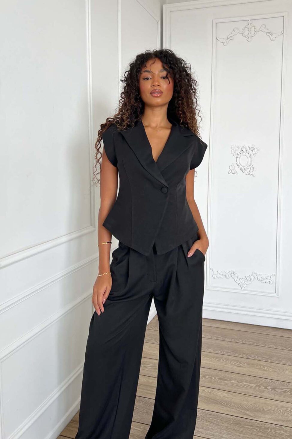 Danny σετ γιλέκο παντελόνι μαύρο - Image 3