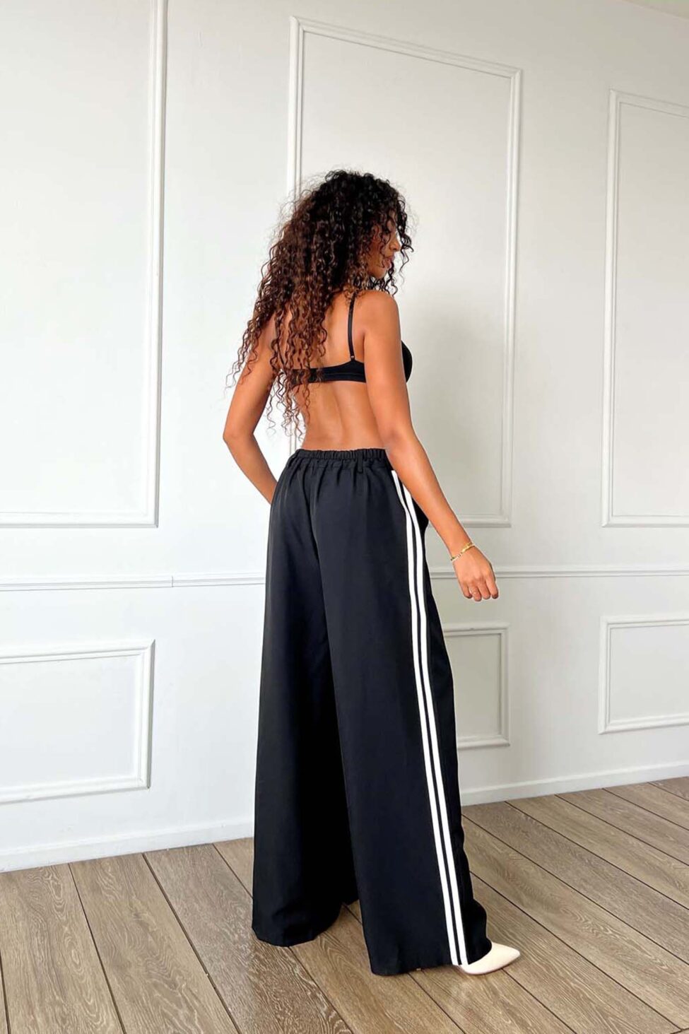 Dapper σετ σακάκι παντελόνι με ρίγες μαύρο - Image 3