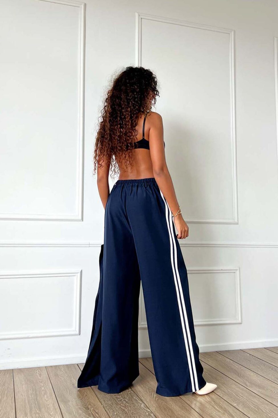 Dapper σετ σακάκι παντελόνι με ρίγες μπλε σκούρο - Image 3