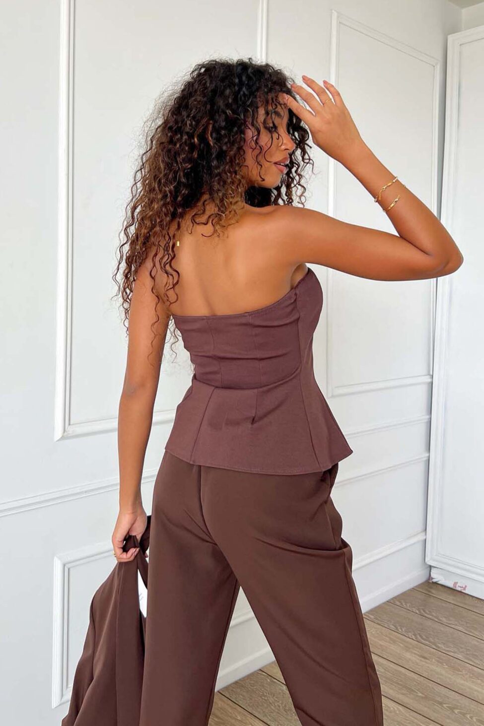 Dawn στράπλες τοπ καφέ - Image 2