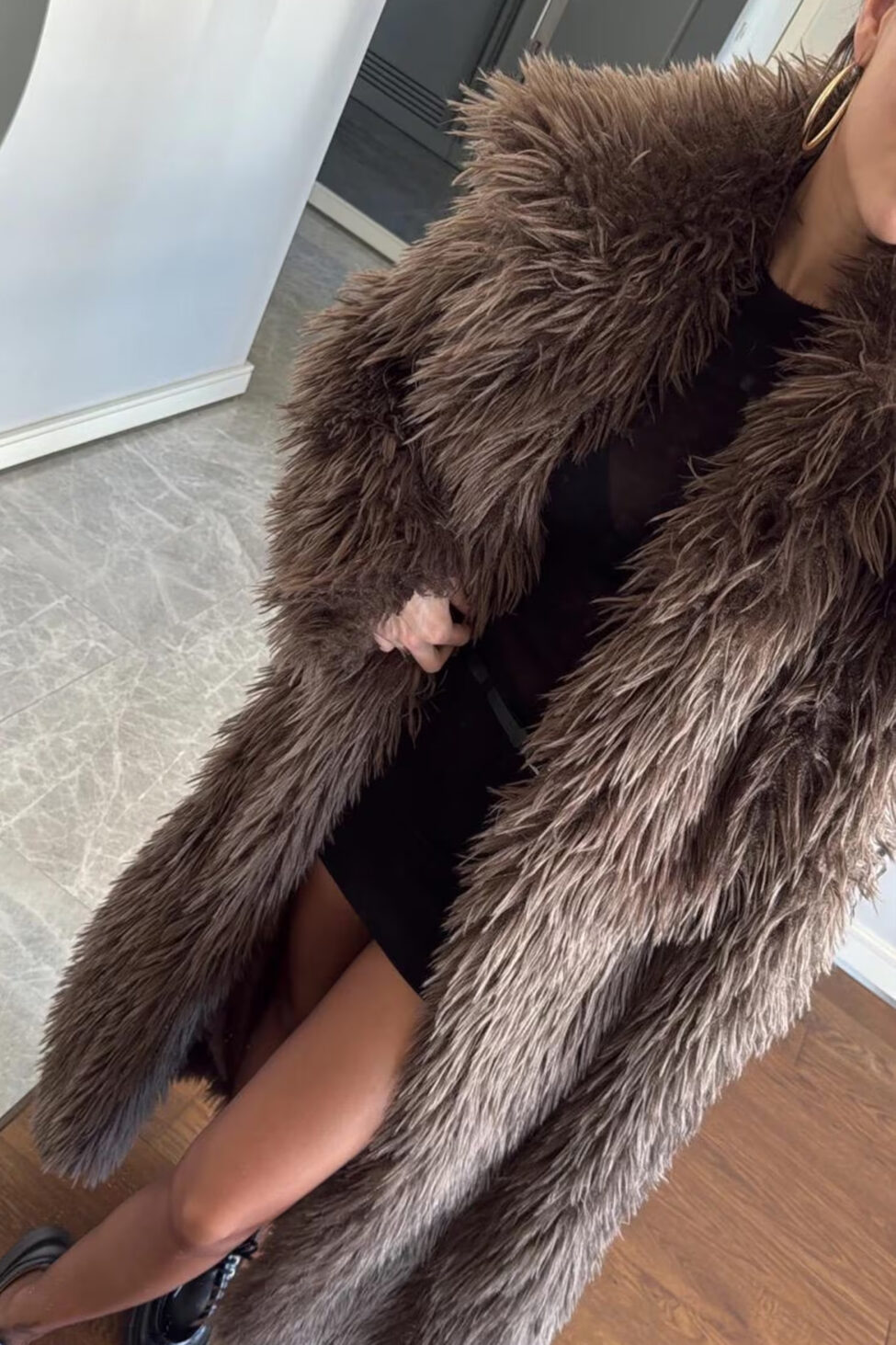Defendant μακριά οικολογική γούνα καφέ - Image 2