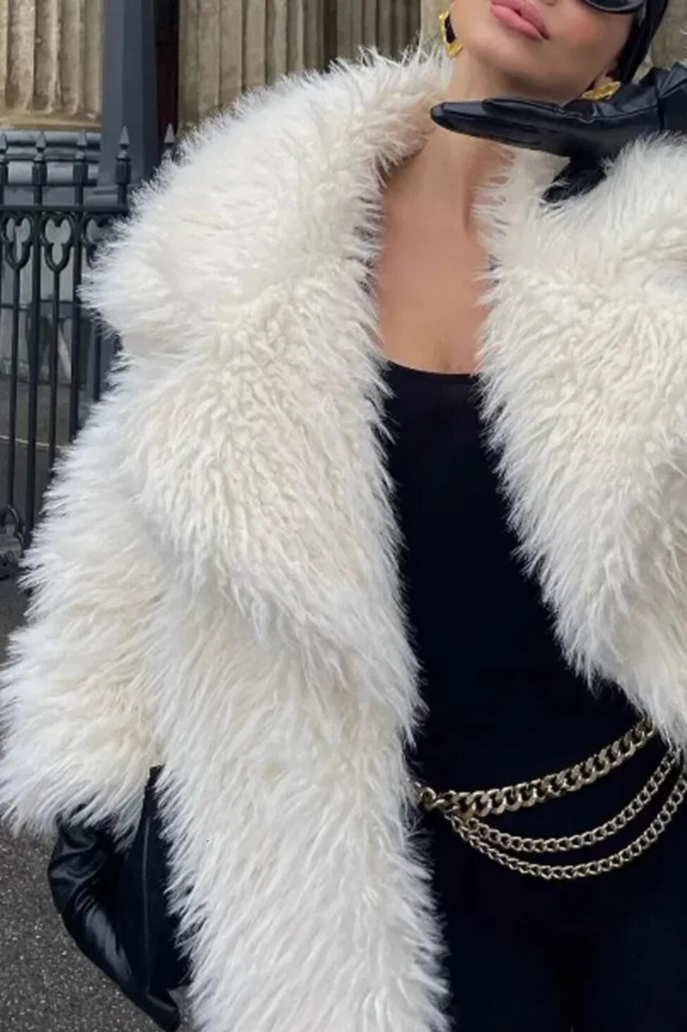 Defendant μακριά οικολογική γούνα λευκό - Image 2