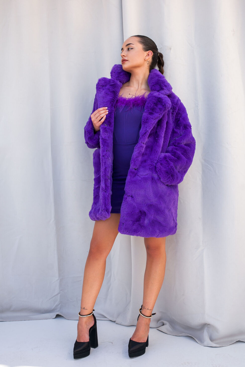 Dover οικολογική γούνα μωβ - Image 2