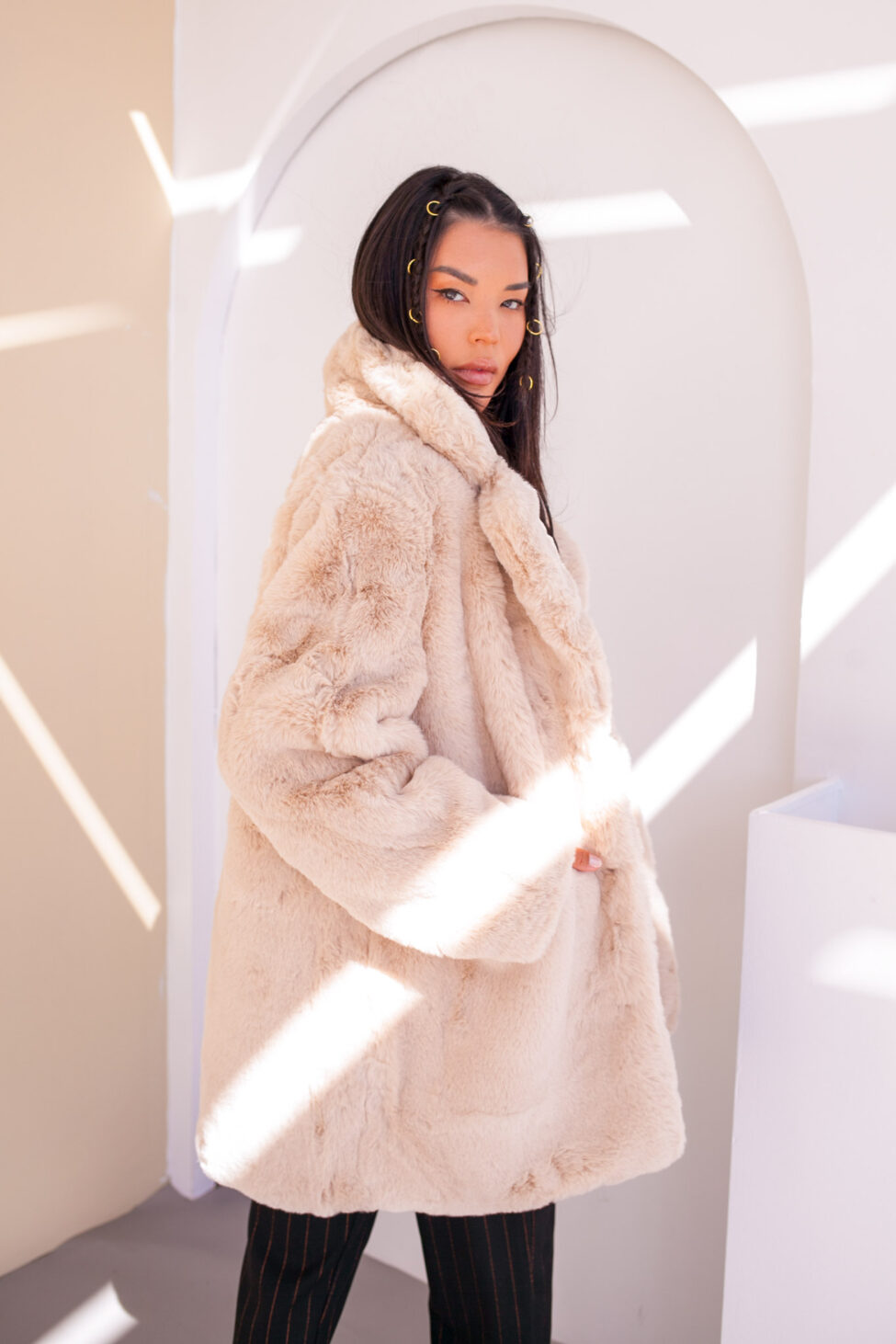 Dover οικολογική γούνα μπεζ - Image 2