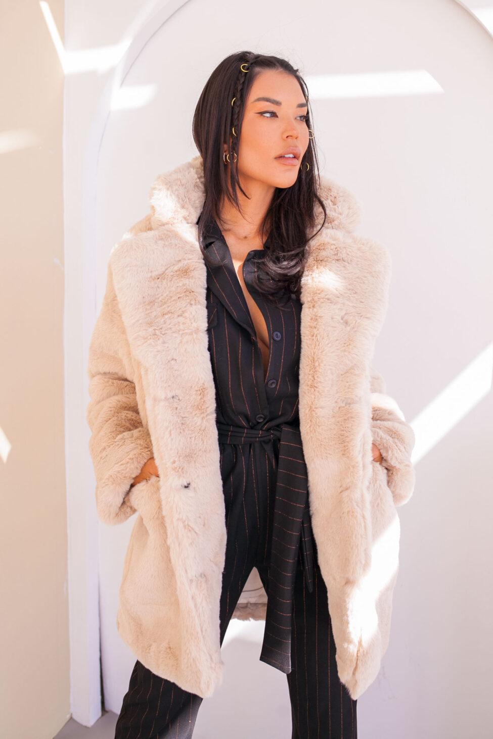 Dover οικολογική γούνα μπεζ - Image 3