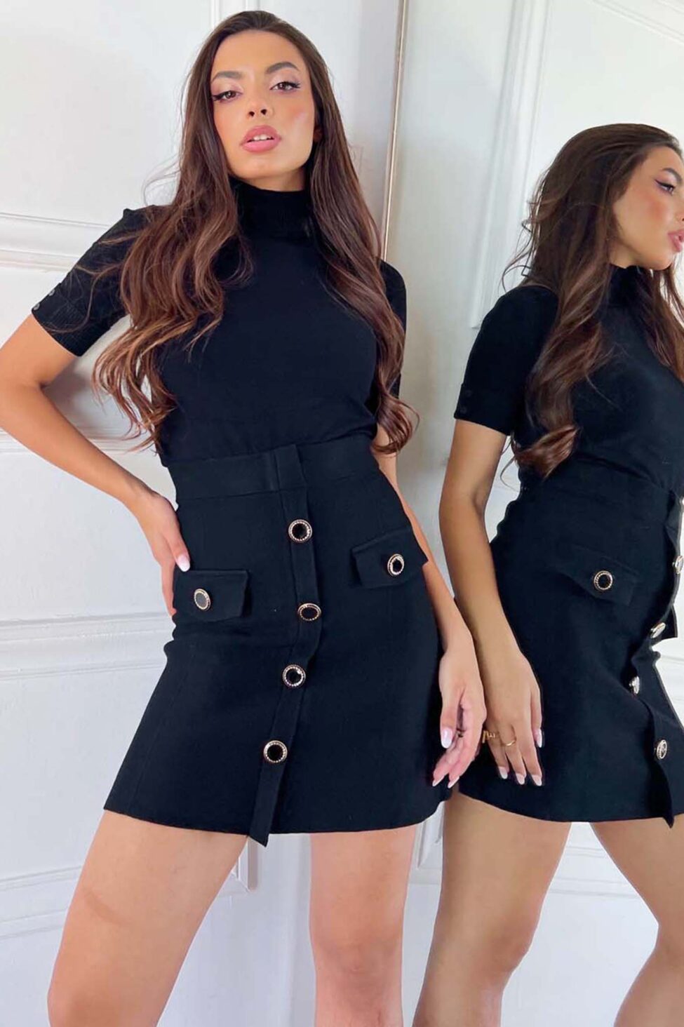 Elara μπλούζα ζιβάγκο μαύρο - Image 2