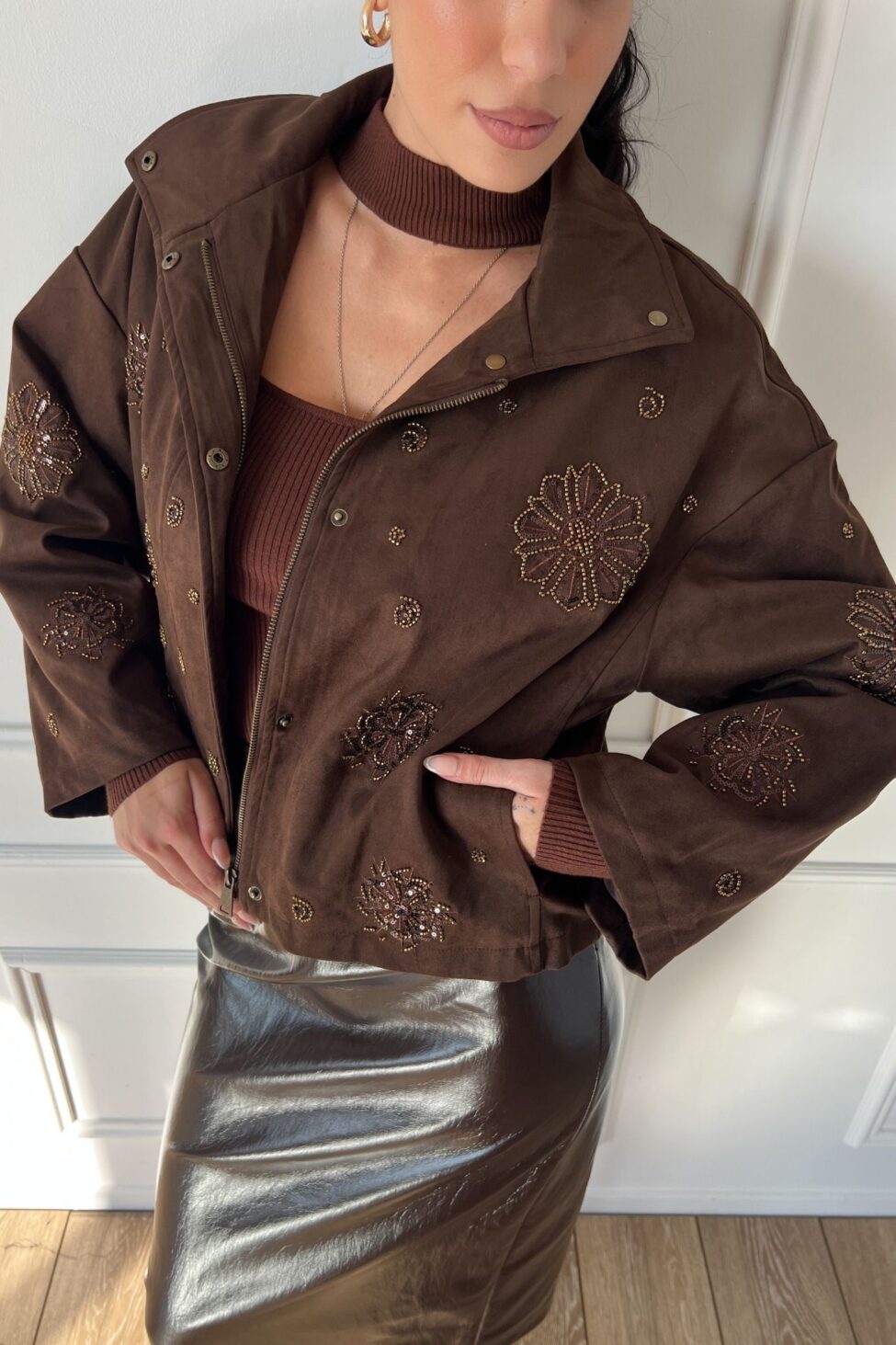 Elitte μπουφάν bomber καφέ - Image 3