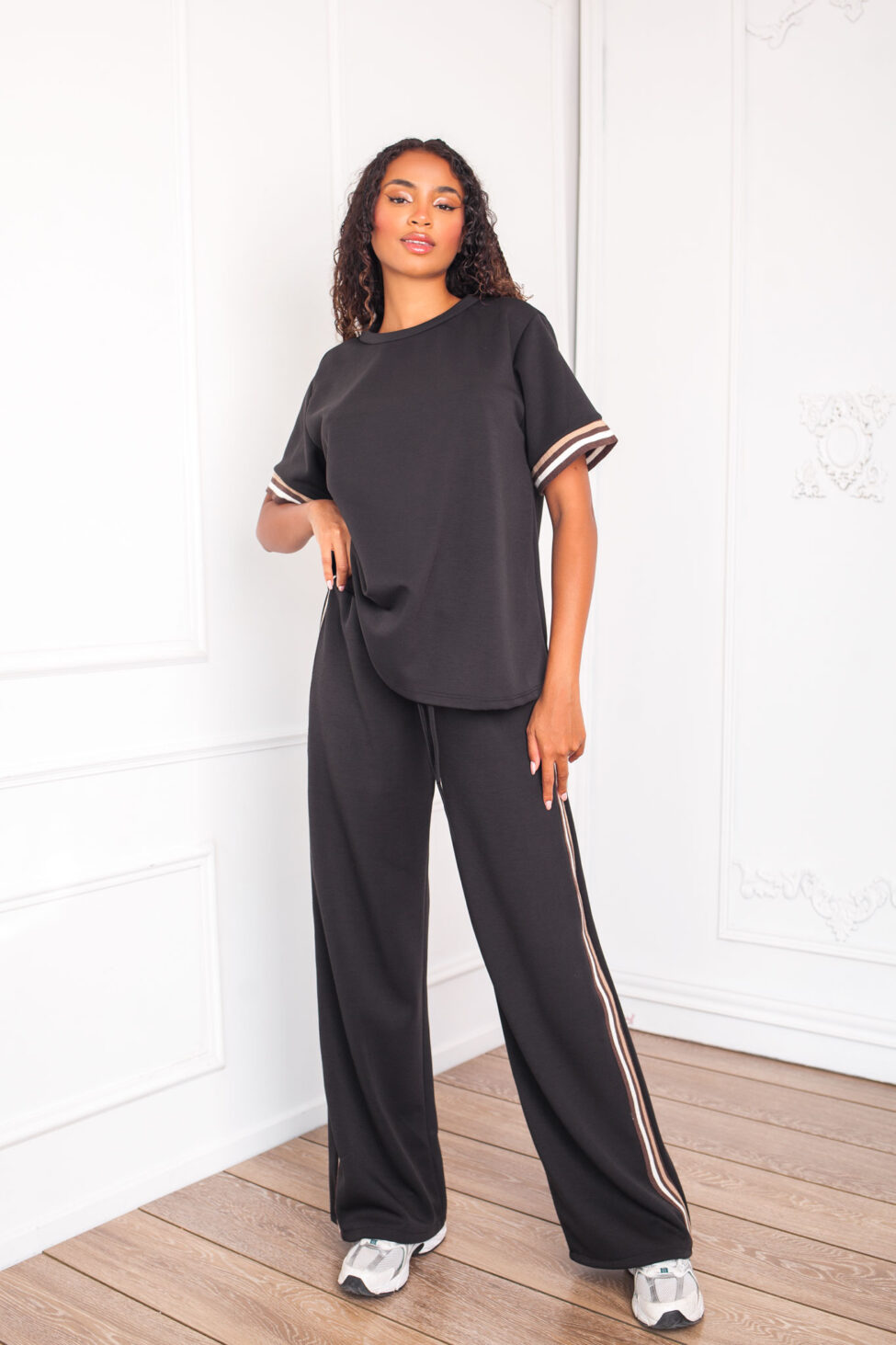 Evella σετ μπλούζα παντελόνι μαύρο - Image 2