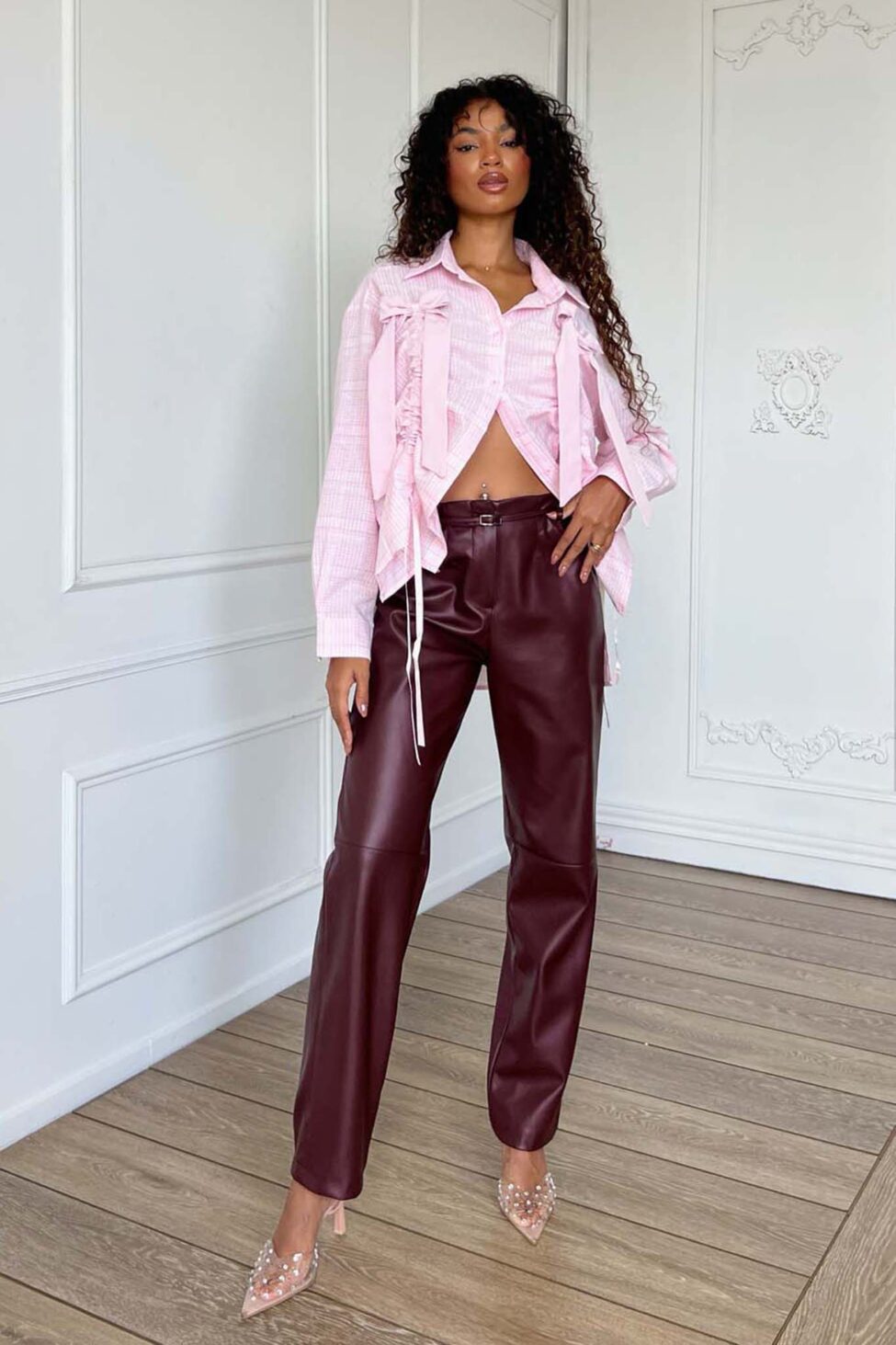 Fleur πουκάμισο καρό ροζ - Image 3