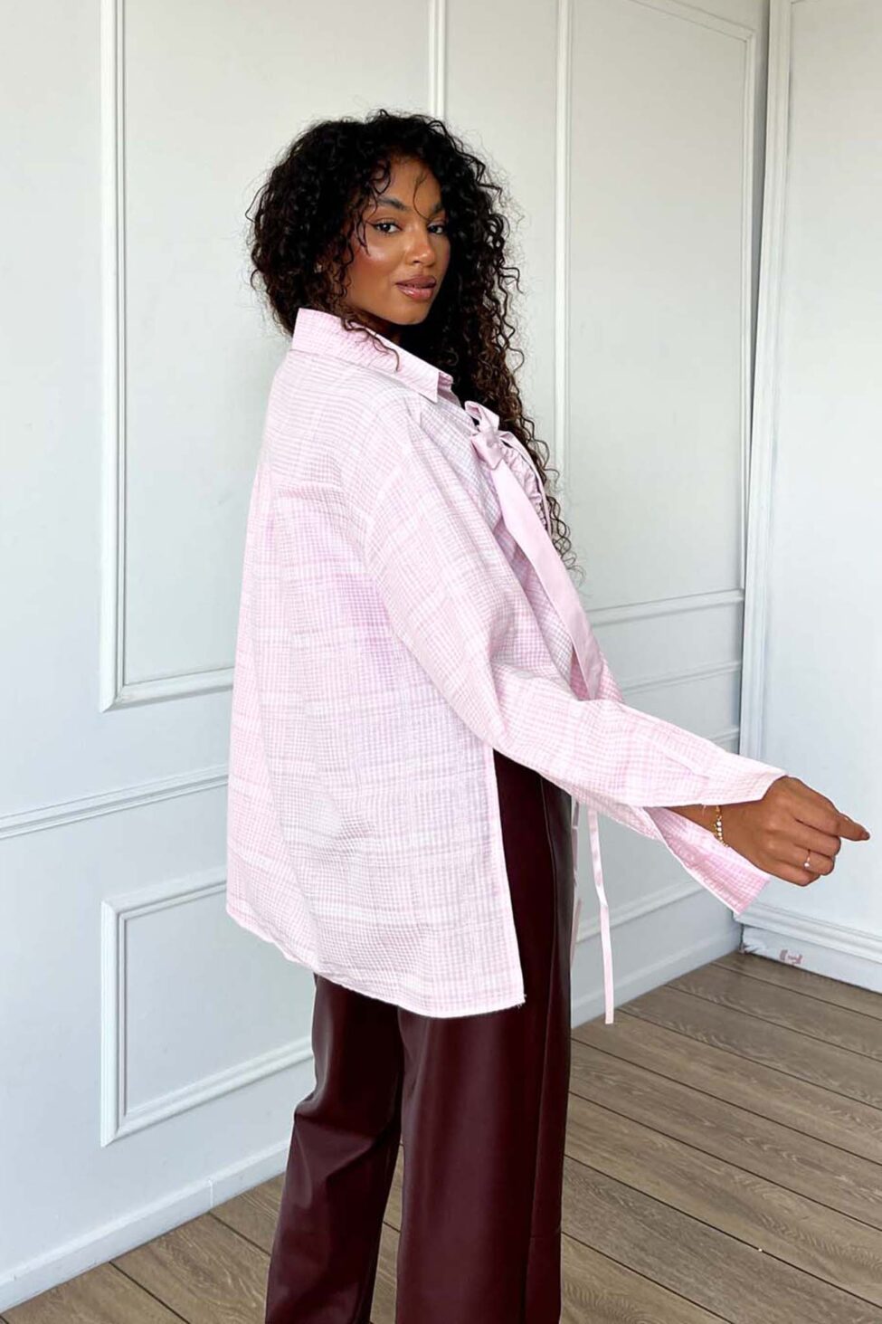 Fleur πουκάμισο καρό ροζ - Image 5