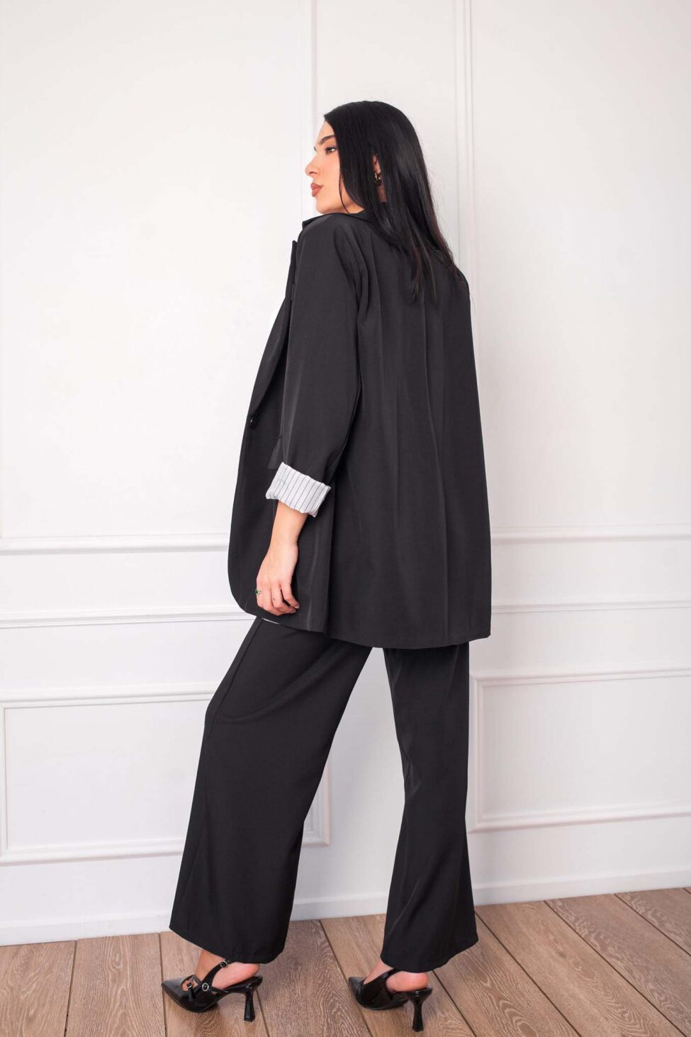 Iryna Σετ σακάκι-παντελόνι μαύρο - Image 4