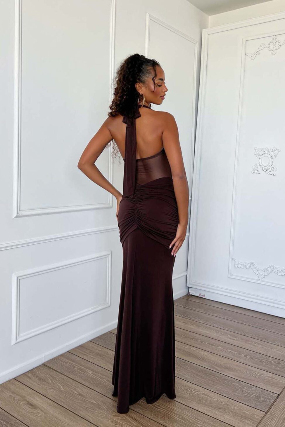 La Luna Φόρεμα Μάξι Εφαρμοστό καφέ - Image 2